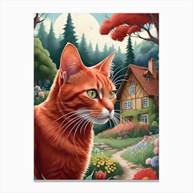 Cat In The Garden Canvas Print