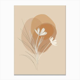 Prague Botanical Garden Boho Line Art Canvas Print