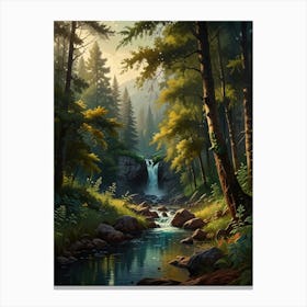 Waterfall In The Forest Canvas Print