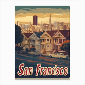 Aihrgdesign A Retro Travel Poster For San Francisco 2 Canvas Print