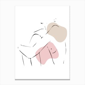 Illustration Of A Woman - Line Art Canvas Print