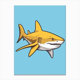 A Lemon Shark In A Vintage Cartoon Style 4 Canvas Print