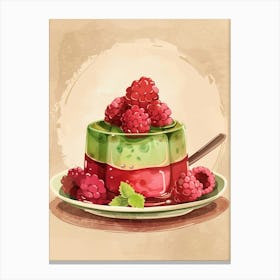 Rasperry & Green Jelly Dessert Canvas Print