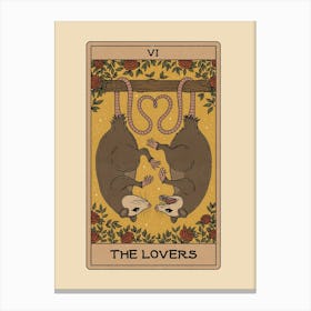 The Lovers - Possum Tarot Canvas Print