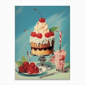 Ice Cream Sundae Vintage Photography Style 1 Canvas Print