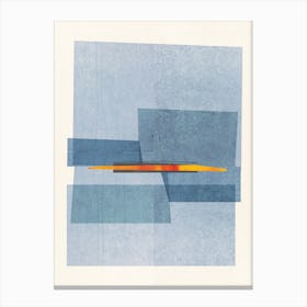 Blue Blocky Abstract Art Canvas Print