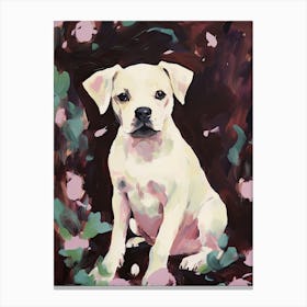 A Boston Terrier Dog Painting, Impressionist 3 Canvas Print