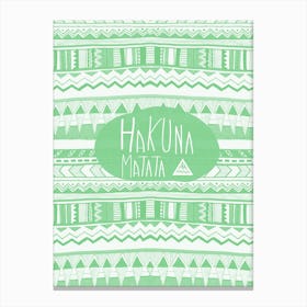 Hakuna Matata Green Canvas Print