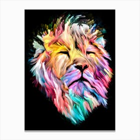 Colorful Lion Head Canvas Print