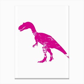 Pink Dinosaur Silhouette 2 Canvas Print