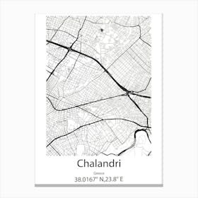 Chalandri,Greece Minimalist Map Canvas Print