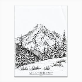 Mount Bierstadt Usa Color Line Drawing 4 Poster Canvas Print