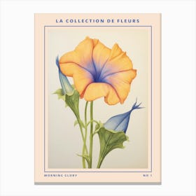Morning Glory French Flower Botanical Poster Canvas Print