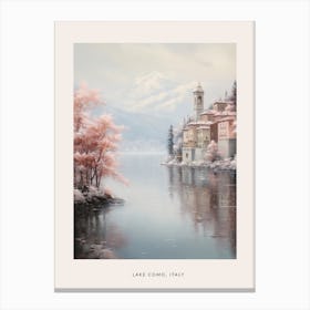 Dreamy Winter Painting Poster Lake Como Italy 3 Canvas Print