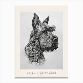 Kerry Blue Terrier Line Sketch 1 Poster Canvas Print