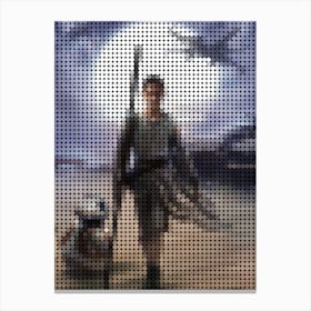 Star Wars The Force Awakens In A Pixel Dots Art Style 1 Canvas Print