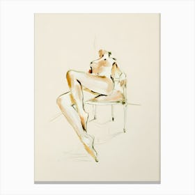 'Nude In Chair' Canvas Print