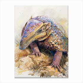 Armadillo Pastel Watercolour 2 Canvas Print