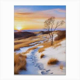 Sunset In The Prairie Canvas Print