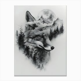 Wolf In The Forest 21 Canvas Print