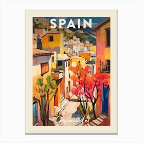 Granada Spain 2 Fauvist Painting  Travel Poster Canvas Print