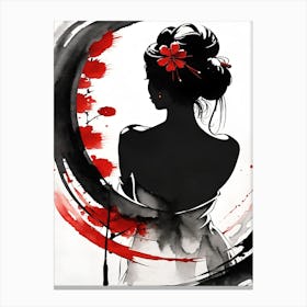 Japanese Woman Painting Canvas Print