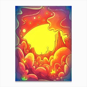 A Vibrant Moonrise Canvas Print