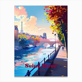 The Seine River Beautiful Travel Art Canvas Print