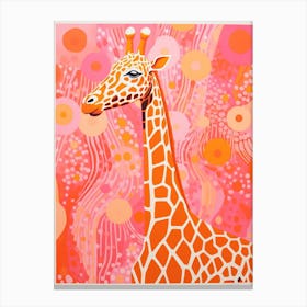 Pink Dotwork Giraffe 1 Canvas Print