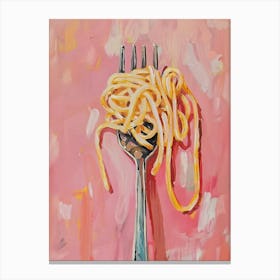 Pasta Forks Kitchen Spaghetti Lover Pink Aesthetic Canvas Print