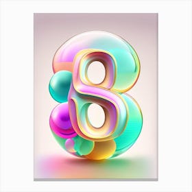 8 Number, Education Rainbow Bubble 2 Canvas Print