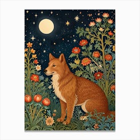 William Morris Fox In The Moonlight Canvas Print