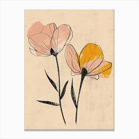 Salzburg Flower Market Boho Minimalist Style Canvas Print