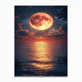 Full Moon Over Water 28 Canvas Print