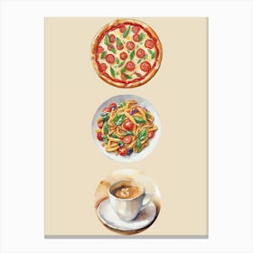 Kitchen Art Pizza Pasta Espresso = Italian Canvas Print