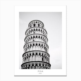 Poster Of Pisa, Italy, Black And White Analogue Photography 3 Canvas Print