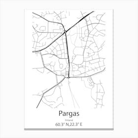 Pargas,Finland Minimalist Map Canvas Print