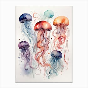 Watercolor Jellyfish Canvas Print