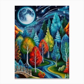 Night In The Forest Canvas Print