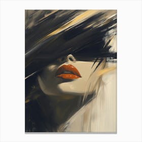 Woman With Red Lips Canvas Print