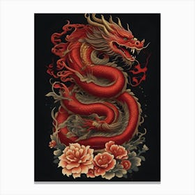 Red Dragon Chinese Canvas Print