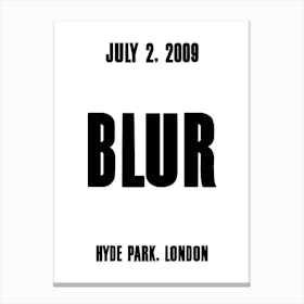 Blur 2009 Concert Poster Canvas Print