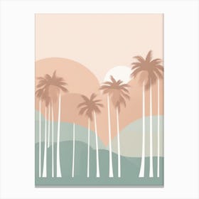 Palm Trees At Sunset Canvas Print