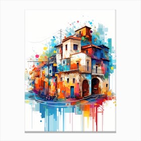 Colorful House Painting Canvas Print