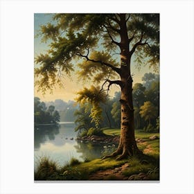 Tree By The River Canvas Print