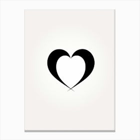 Minimalist Black Heart 2 Canvas Print