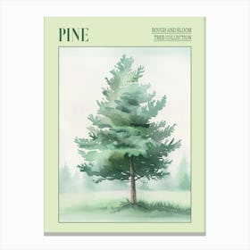 Pine Tree Atmospheric Watercolour Painting 2 Poster Canvas Print