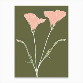 Pink & Green Lisianthus 1 Canvas Print