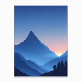 Misty Mountains Vertical Composition In Blue Tone 47 Canvas Print