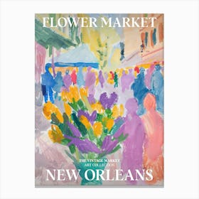 Vintage Flower Market Painting New Orleans Canvas Print